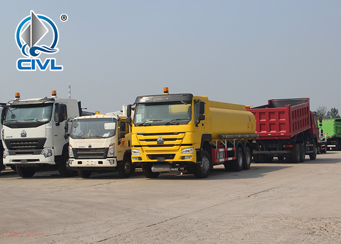 380 Horsepower Oil Tanker Truck 6x4 HOWO fuel tank truck euro II tank volume 38000L Yellow color