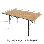4-6 Person Large Folding Camping Table With Telescopic Legs Lightweight Aluminum