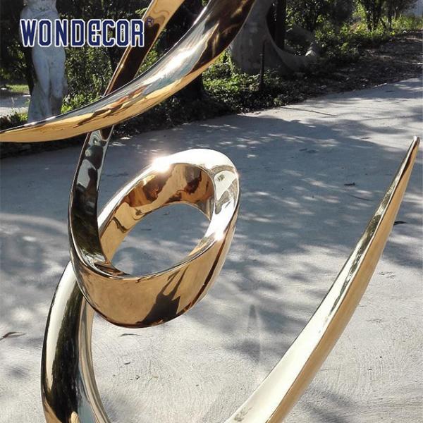 Modern Metal Art Craft Abstract Twisted Ribbon Decoration Stainless Steel