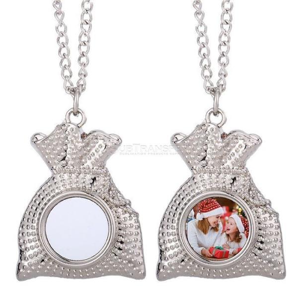 Sublimation Christmas Gift Bag Hanging Pendant Necklace For Sublimation Photo