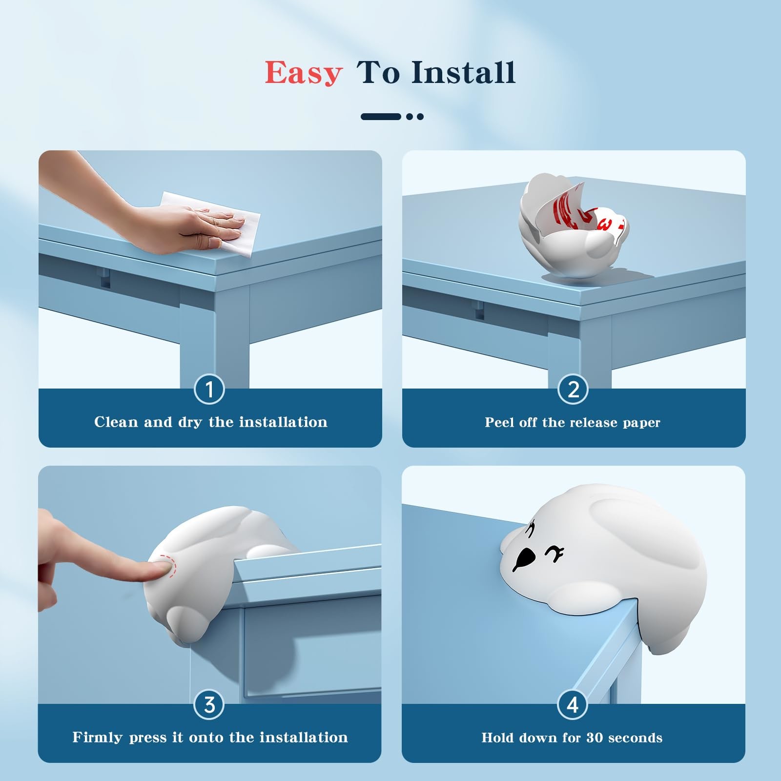 Kids Food Grade Silicone Corner Protectors Furniture Corner Guard Edge Safety Bumpers Adhesive