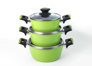 Quality 20cm Customized Logo Pressed Aluminum LFGB Ceramic Pot Set wholesale