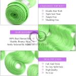 Green Body Wave Remy Human Hair Bundles Sew In Weave Bundles Brazilian Bundle