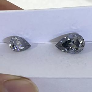 Quality Wholesale 0.5ct 1ct 2ct Grey Mossinate diamond Gem Gray Color Oval Pear Cut Loose natural moissanite wedding rings wholesale