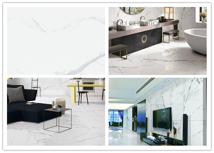 Polished Porcelain Floor Tile That Looks Like Marble Low Absorption Rate