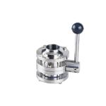 Three Pieces Welded Hygienic Butterfly Valves for FLASH SALE in SS304 / 316L