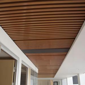 Quality Suspended Wood Grain Aluminum Baffle Ceiling For Shopping Mall Hotel Supermarket wholesale