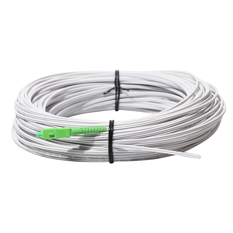 White Color FTTH Optical Drop Cable With SC FC Connector OEM ODM