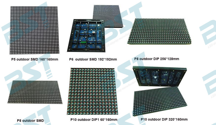 P8 SMD3535 Iron/Aluminum Outdoor advertising LED Display screen with 64dots X 48dots