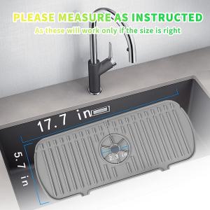 Quality 30 Inch Nontoxic Silicone Kitchen Guard , Restaurant Faucet Splash Guard Mat wholesale