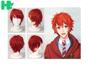 Quality Charming Wigs Synthetic Hair Short Wavy Red Synthetic Cosplay Wigs Costume Party Wigs Cap wholesale