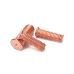 Aluminium Customized Bright Brass Finish Welding Stud Bolt Flat Round Head
