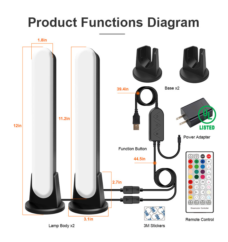 Smart Home Light Computer Background RGB Symphony Desktop Atmosphere Gaming Pickup Light WIFI BT Music Sensor Light Bar