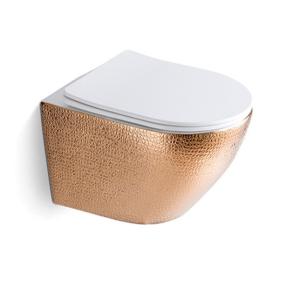 Quality Bathroom Ceramic Golden Wall Hung Toilet Bowl Rimless wholesale