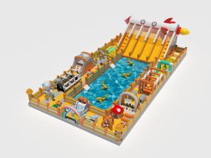 Quality Pvc Challenge Obstacles Inflatable Water Castles Around The Pool wholesale
