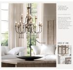 Vintage Foyer chandeliers large wooden lustre rustic lighting suspension retro