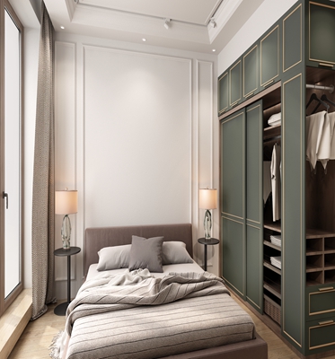 Modern Design Custom Clothes Wardrobe with Black Glass Door Panel and Mirror Lacquer