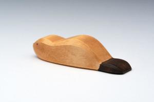 Quality Natural Color Carved Wooden Cow Toy With Hardwood Birch Oak Material wholesale