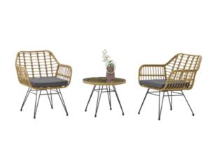 Quality KD Steel Garden Rattan Set Including Chair And Table 1.2mm Thick wholesale