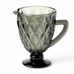 38 Oz Smoke Gray Glass Water Pitcher Jug With Spout Machine Pressed