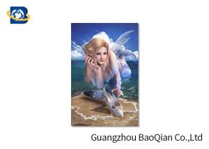 Quality Beautiful 3D Printed Greeting Cards Pretty Mermaid Image PET Material Customized wholesale