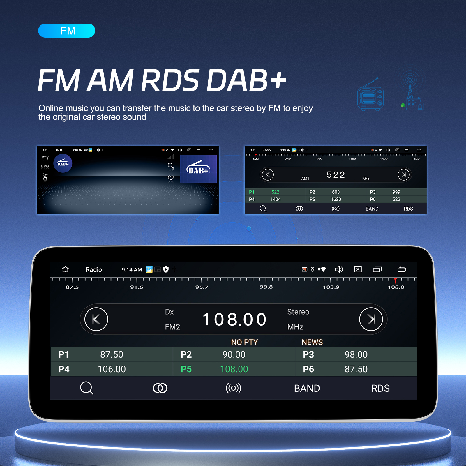 12.3" Android Car Radio with 8 Core 4G 64G Carplay DSP BT WIFI Navigation GPS DVD Player