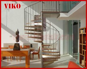 Quality Spiral StaircaseVH44S Tread BeechAluminum Baluster Glass Handrail 304 Stainless Steel Carbon Steel Powder-coated wholesale