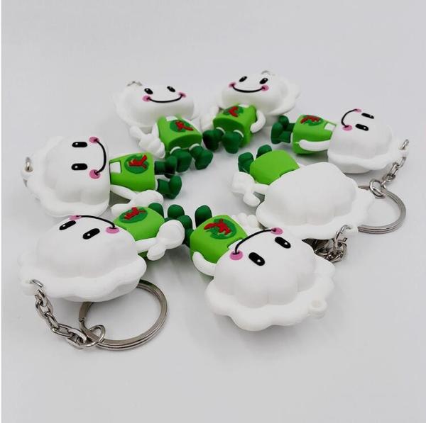 Personalized Double Side 3d Cartoon Charactor Soft PVC Keychain With Company