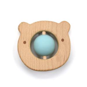 Quality Non Toxic Bear Shaped Movable Ball Silicone Teether Safe For Baby wholesale
