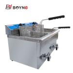 Counter Top Commercial Kitchen Cooking Equipment Double Tank 12L Deep Fryer With
