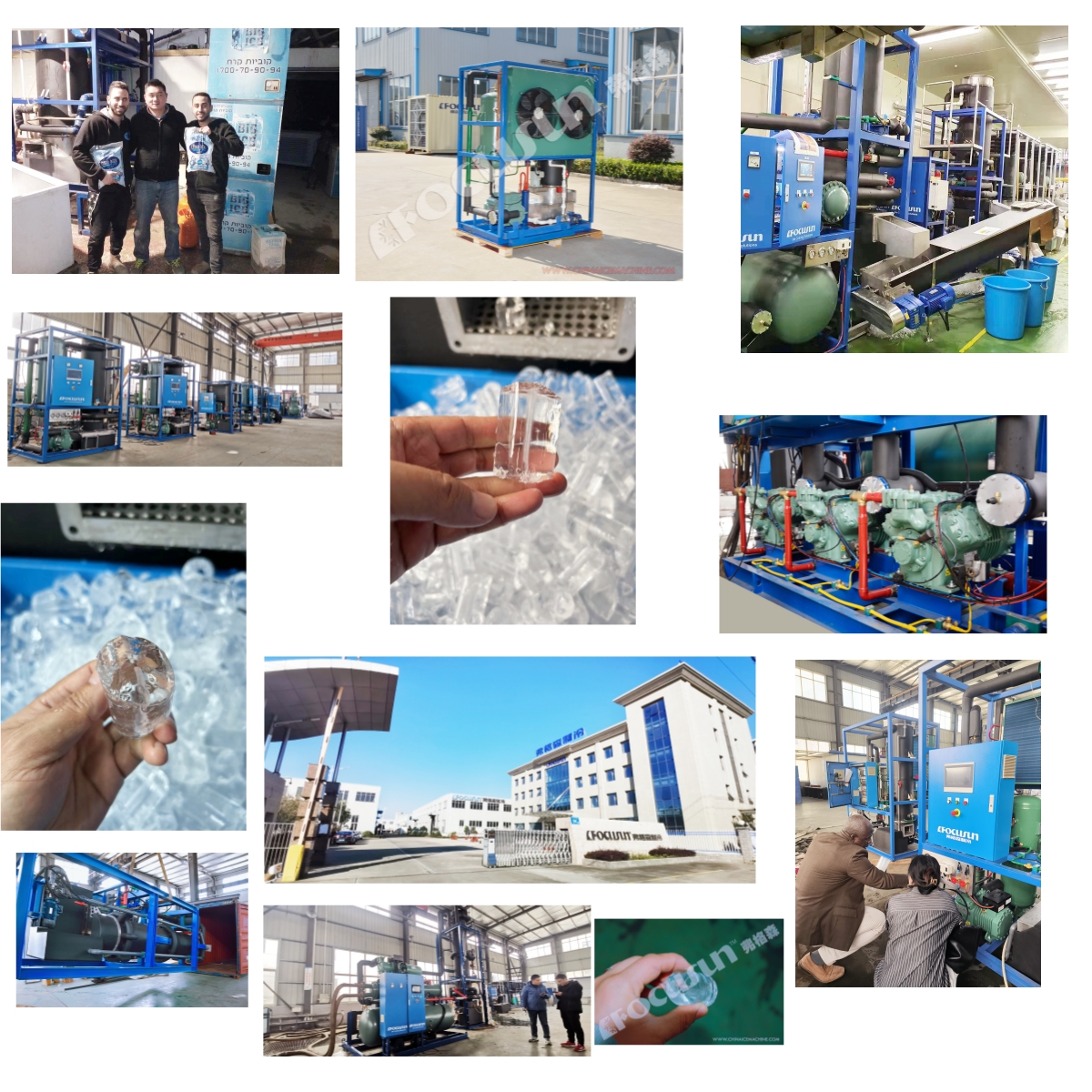 500kg/h Tube Ice Machine for Human Consumption in L1500 X W 1200 X H1800 Measurements