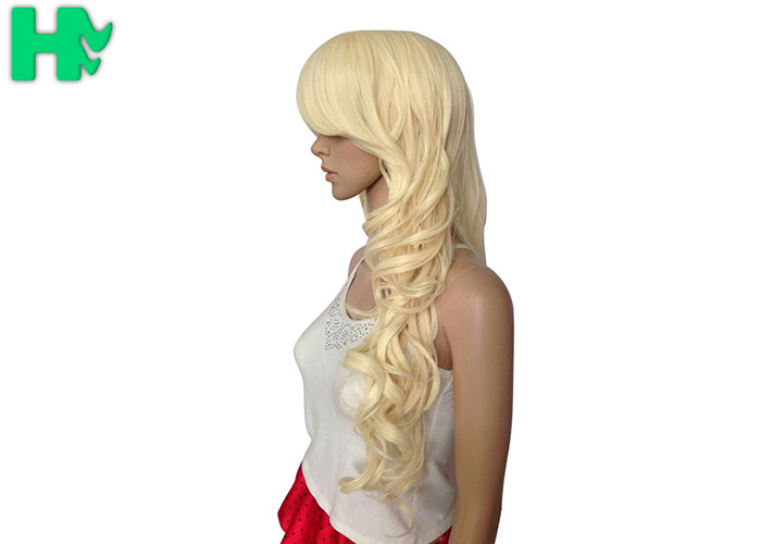 Natural Curly Long Synthetic Wigs Heat Resistant Fiber Tangle Free