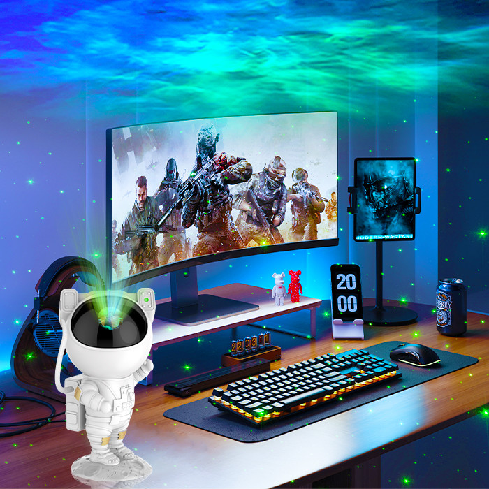 ROHS Remote Control Astronaut Galaxy Lamp , USB Astronaut Projector Night Light