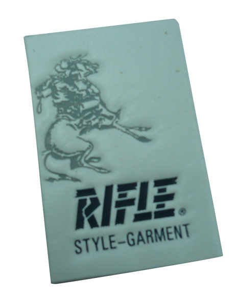 Personalized White Embossed Leather Patches / Label With Customized Size / Logo