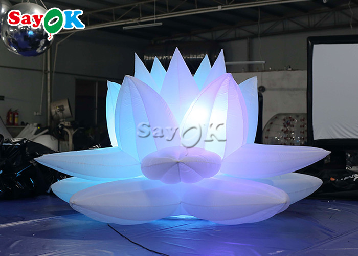 Party Decoration 3m Inflatable Lotus Flower Model With Led