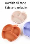 Anti Slip Silicone Dining Plate Integrated Anti Drop Baby Dining Plate Apple