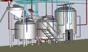 Quality Electrical / Steam Mini Microbrewery Equipment , 3 Phase Brewpub Equipment wholesale