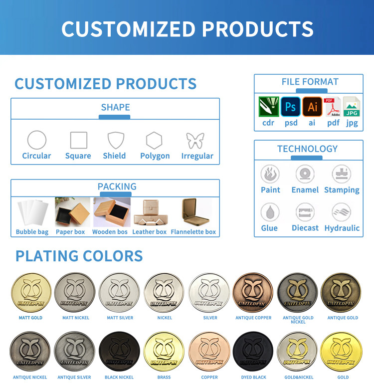 Custom Coins No Minimum Air Force Coins Die Casting 2mm-8mm Thickness