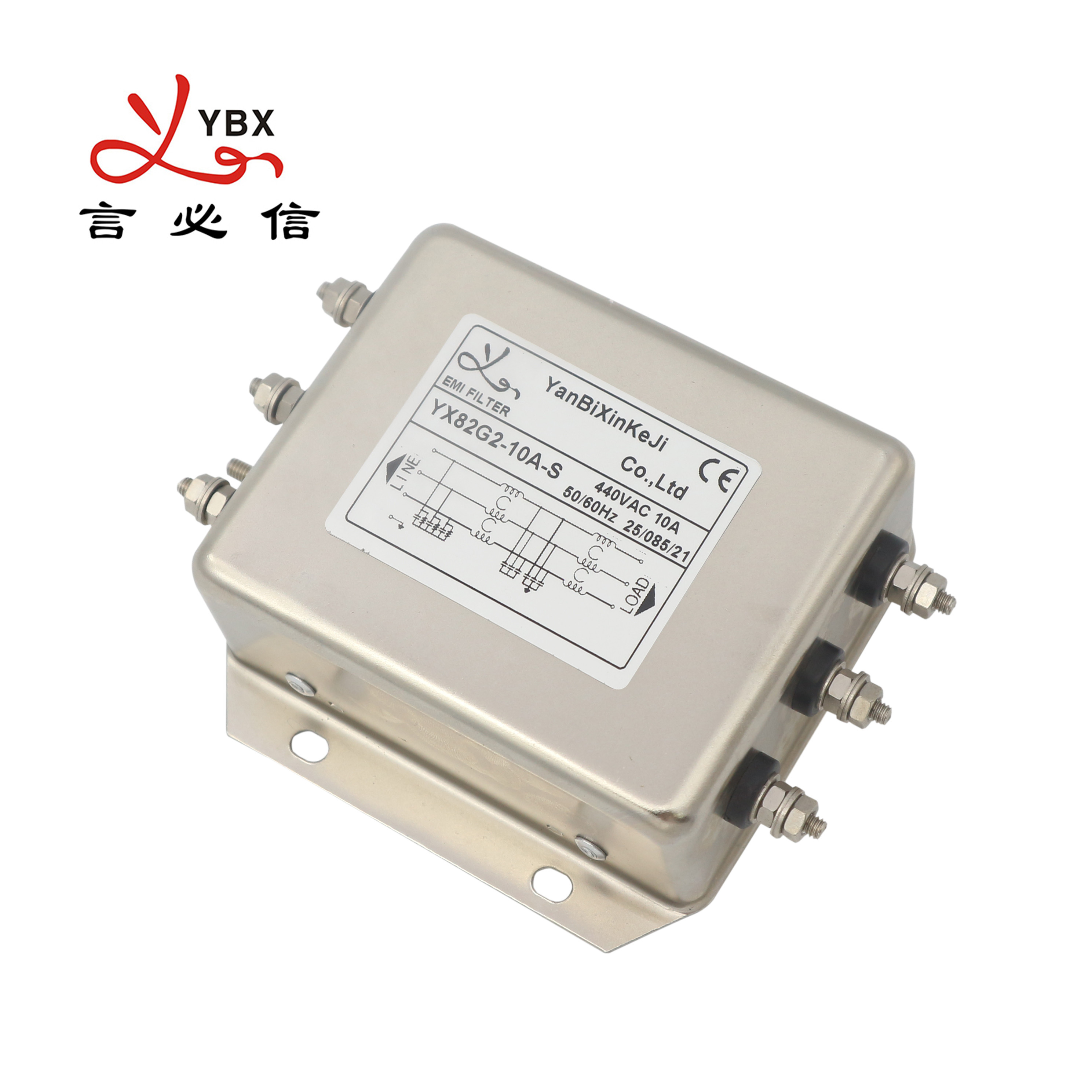 Customized High Current 3 Phase Filter 10A 440V RFI Noise Filter For Machinery
