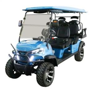 Quality 2024 Manufacture Blue power 48V Electric Golf Cart with 6 Seats and Rear Hub Motor wholesale