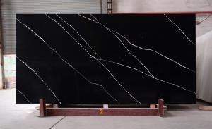 Quality Outdoor Wall Black Artificial Quartz Stone Countertop 25mm wholesale