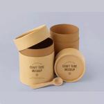 Custom Logo Cylinder Food Packaging , Kraft Paper Tube Packaging For Coffee Bean