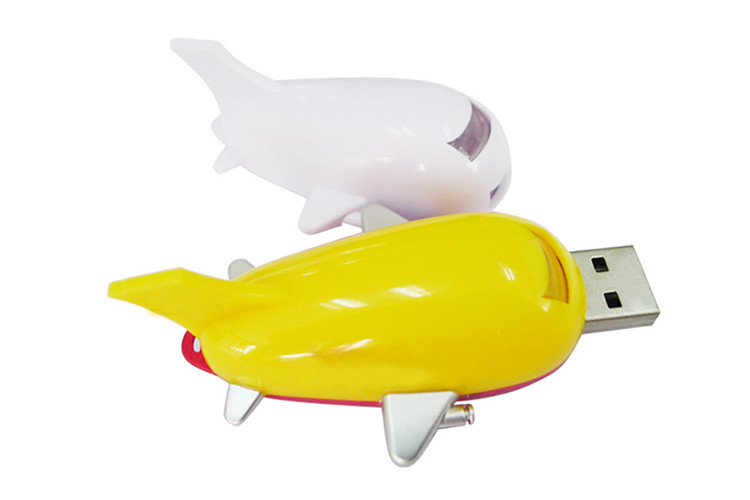 32G 3.0 yellow color plastic Plane shaped USB with customized logo and package show life brand