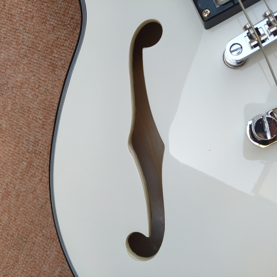 High quality hollow body jazz electric guitar, rosewood fingerboard black binding electric guitar, free shipping