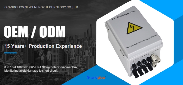 8 in 1out 1000vdc Ip65 Pv 4 String Solar Combiner Box Monitoring avoid damage to short circuit