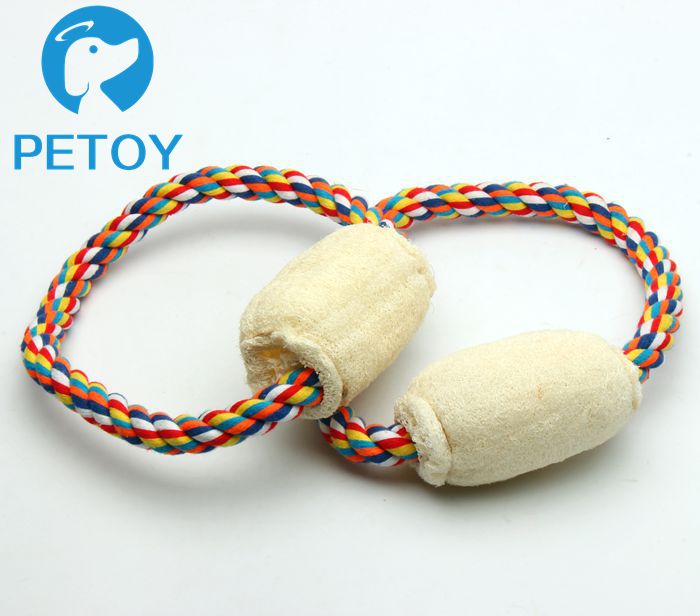 Colorful Loofah Puppy Durable Pet Toys Eco - Friendly Customized Size