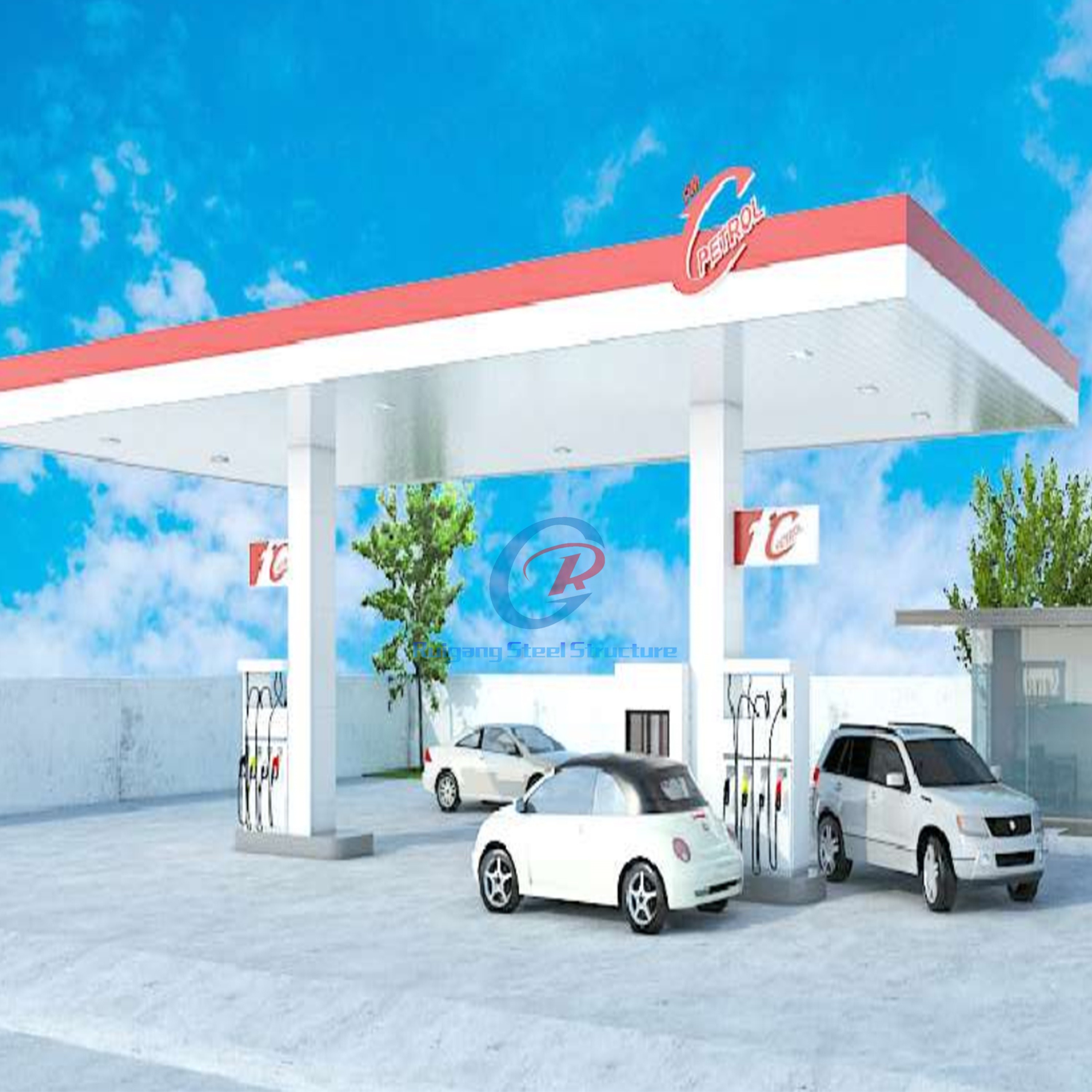 Light Steel Structure Prefabricated Steel Frame Canopy Customized