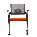 Comfortable Space-Saving Office Chair With Sponge Seat Cushion Wheels Foldable