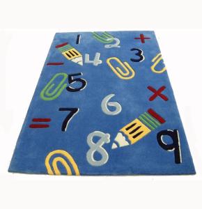 Quality Handtufted Good Acrylic Non-poison Kid Carpet Kid Rug boy like rug great for boy room numbers design wholesale