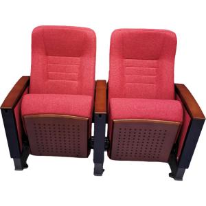 Quality Fabric Auditorium Seating Chairs With Wooden Writing Table Pad wholesale